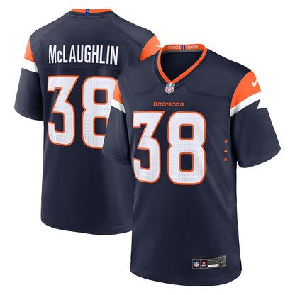 Jaleel McLaughlin 38 Denver Broncos Alternate Game Men Jersey - Navy