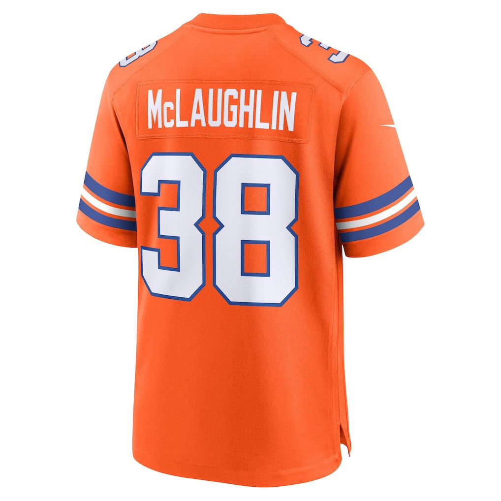 Jaleel McLaughlin 38 Denver Broncos Mile High Collection 1977 Throwback Player Game Men Jersey - Orange