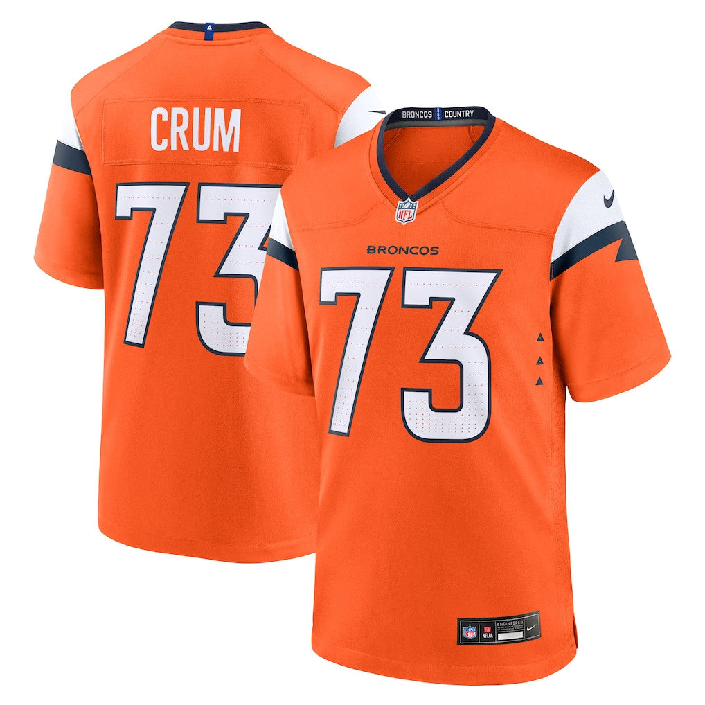 Frank Crum 73 Denver Broncos Team Game Men Jersey - Orange