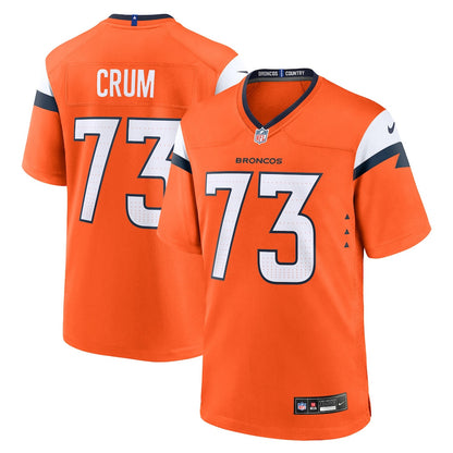 Frank Crum 73 Denver Broncos Team Game Men Jersey - Orange