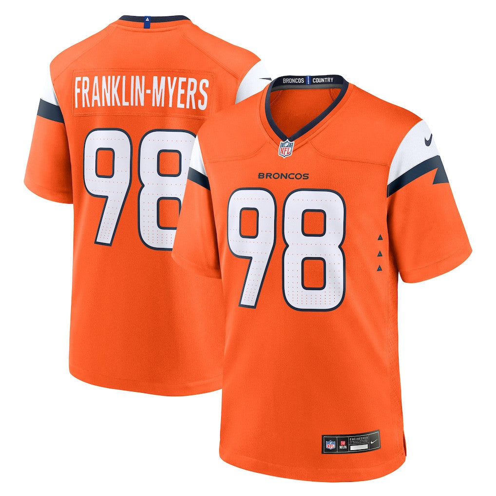 John Franklin-Myers 98 Denver Broncos Team Game Men Jersey - Orange