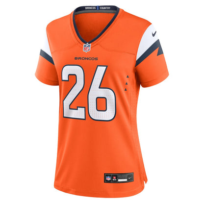 Devon Key 26 Denver Broncos Women's Team Game Jersey - Orange