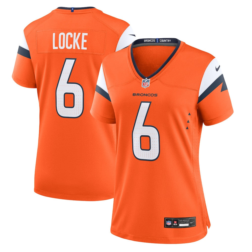 P.J. Locke 6 Denver Broncos Women's Team Game Jersey - Orange
