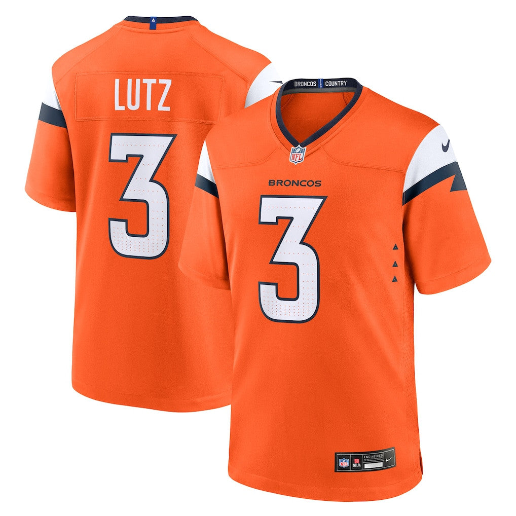 Wil Lutz 3 Denver Broncos Team Game Men Jersey - Orange