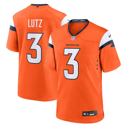 Wil Lutz 3 Denver Broncos Team Game Men Jersey - Orange