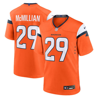 Ja'Quan McMillian 29 Denver Broncos Team Game Men Jersey - Orange