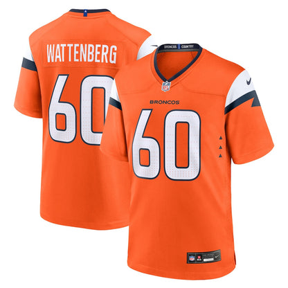 Luke Wattenberg 60 Denver Broncos Team Game Men Jersey - Orange