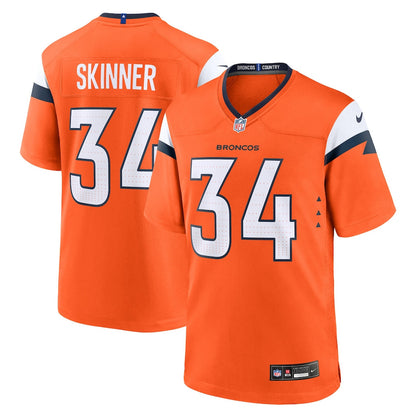 JL Skinner 34 Denver Broncos Team Game Men Jersey - Orange