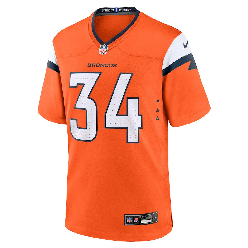 JL Skinner 34 Denver Broncos Team Game Men Jersey - Orange