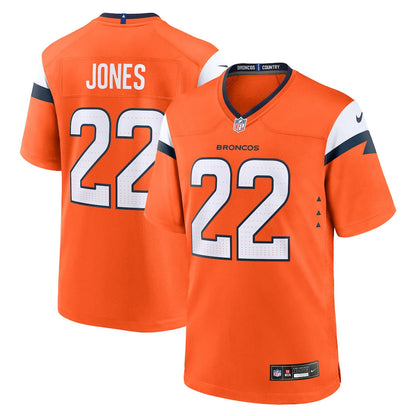 Brandon Jones 22 Denver Broncos Team Game Men Jersey - Orange