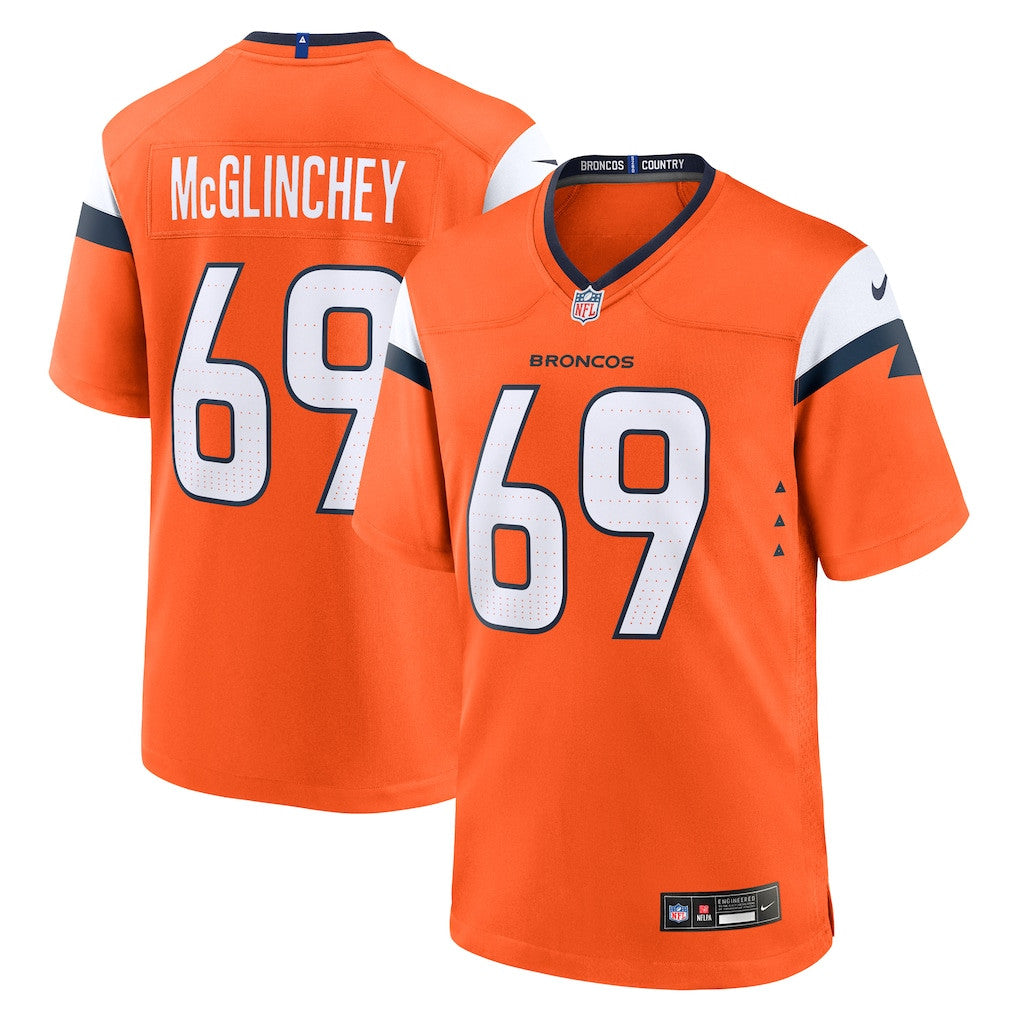 Mike McGlinchey 69 Denver Broncos Team Game Men Jersey - Orange
