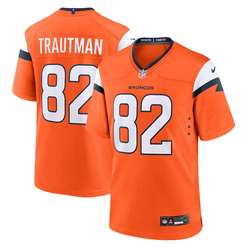 Adam Trautman 82 Denver Broncos Team Game Men Jersey - Orange