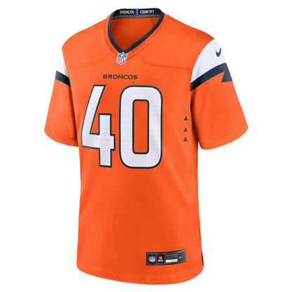 Justin Strnad 40 Denver Broncos Team Game Men Jersey - Orange
