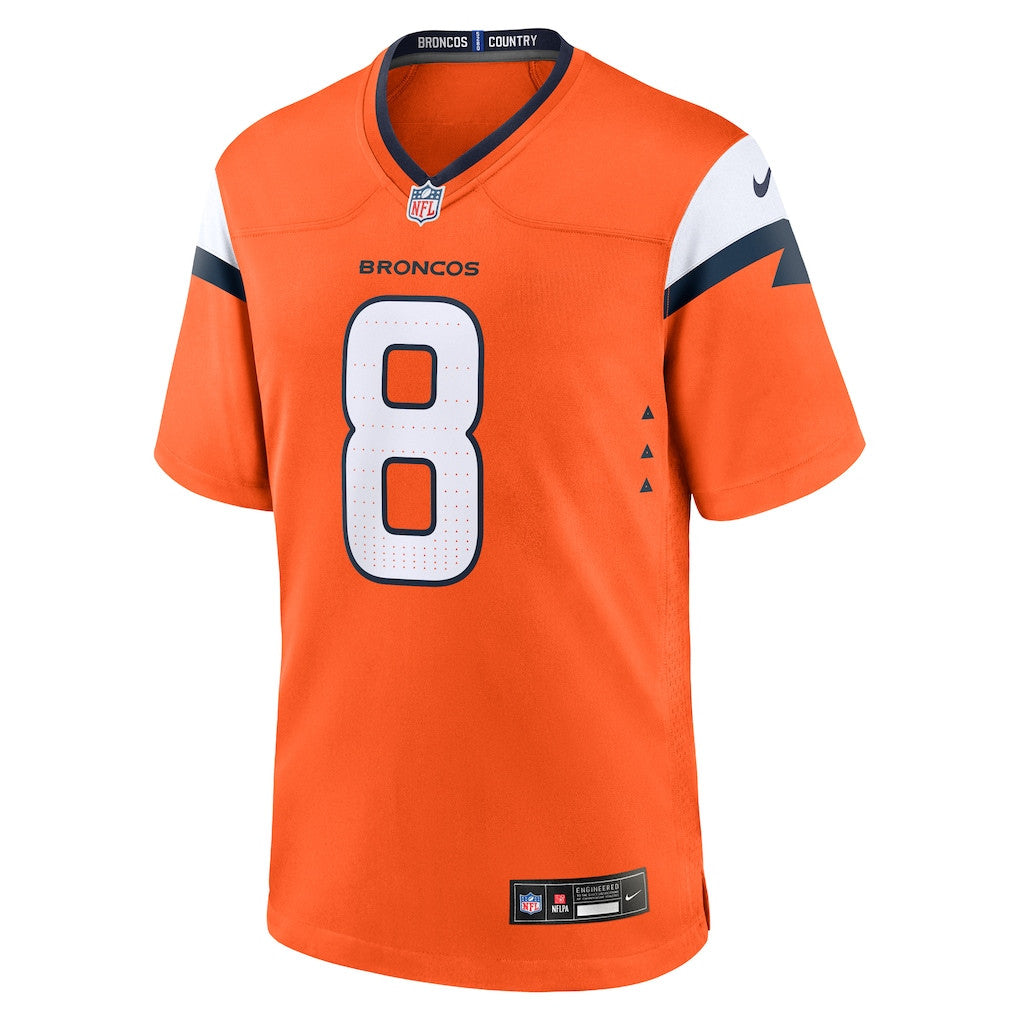 Jarrett Stidham 8 Denver Broncos Team Game Men Jersey - Orange