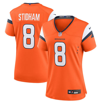 Jarrett Stidham 8 Denver Broncos Women's Team Game Jersey - Orange