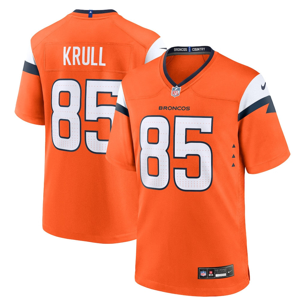 Lucas Krull 85 Denver Broncos Team Game Men Jersey - Orange