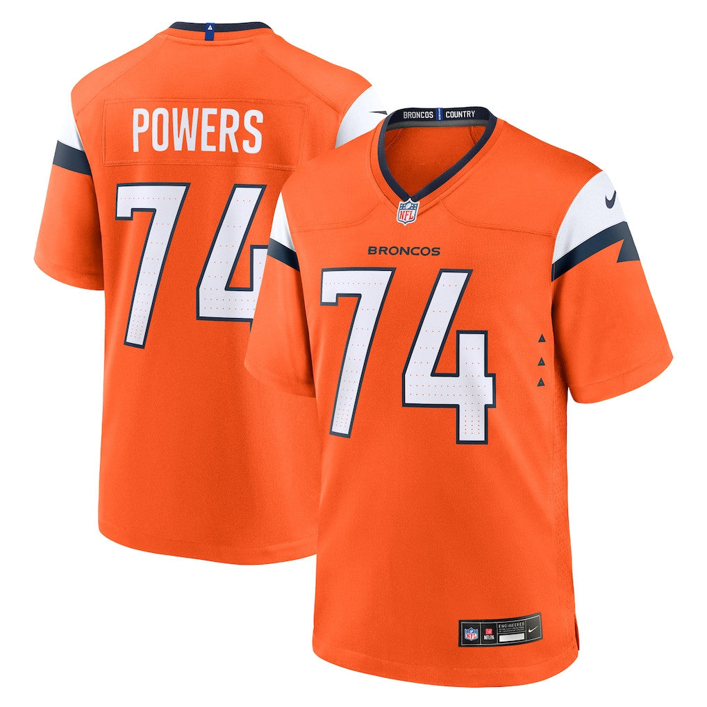 Ben Powers 74 Denver Broncos Team Game Men Jersey - Orange