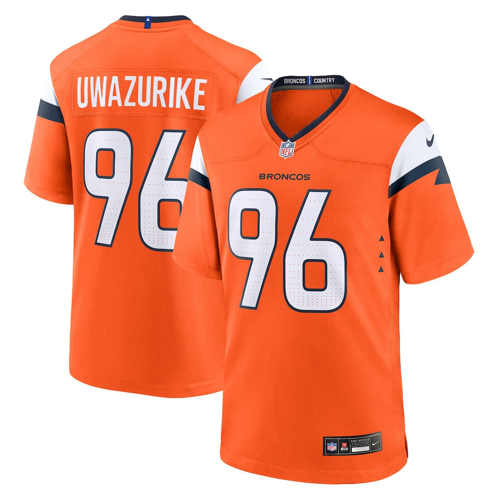 Eyioma Uwazurike 96 Denver Broncos Team Game Men Jersey - Orange