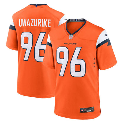 Eyioma Uwazurike 96 Denver Broncos Team Game Men Jersey - Orange