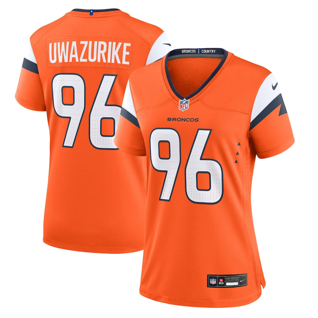 Eyioma Uwazurike 96 Denver Broncos Women's Team Game Jersey - Orange
