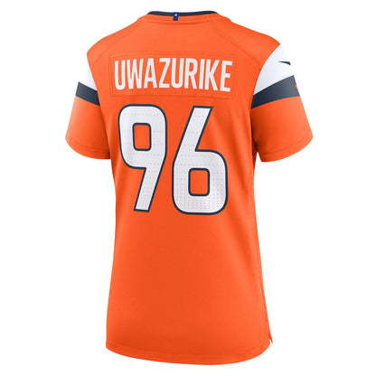 Eyioma Uwazurike 96 Denver Broncos Women's Team Game Jersey - Orange