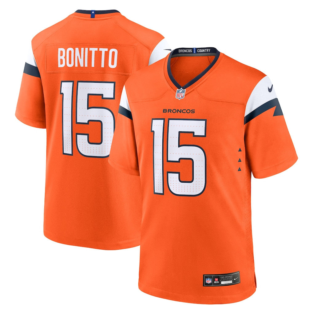 Nik Bonitto 15 Denver Broncos Team Game Men Jersey - Orange