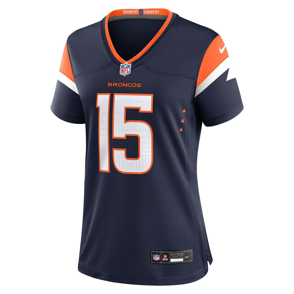 Nik Bonitto 15 Denver Broncos Women's Alternate Game Jersey - Navy