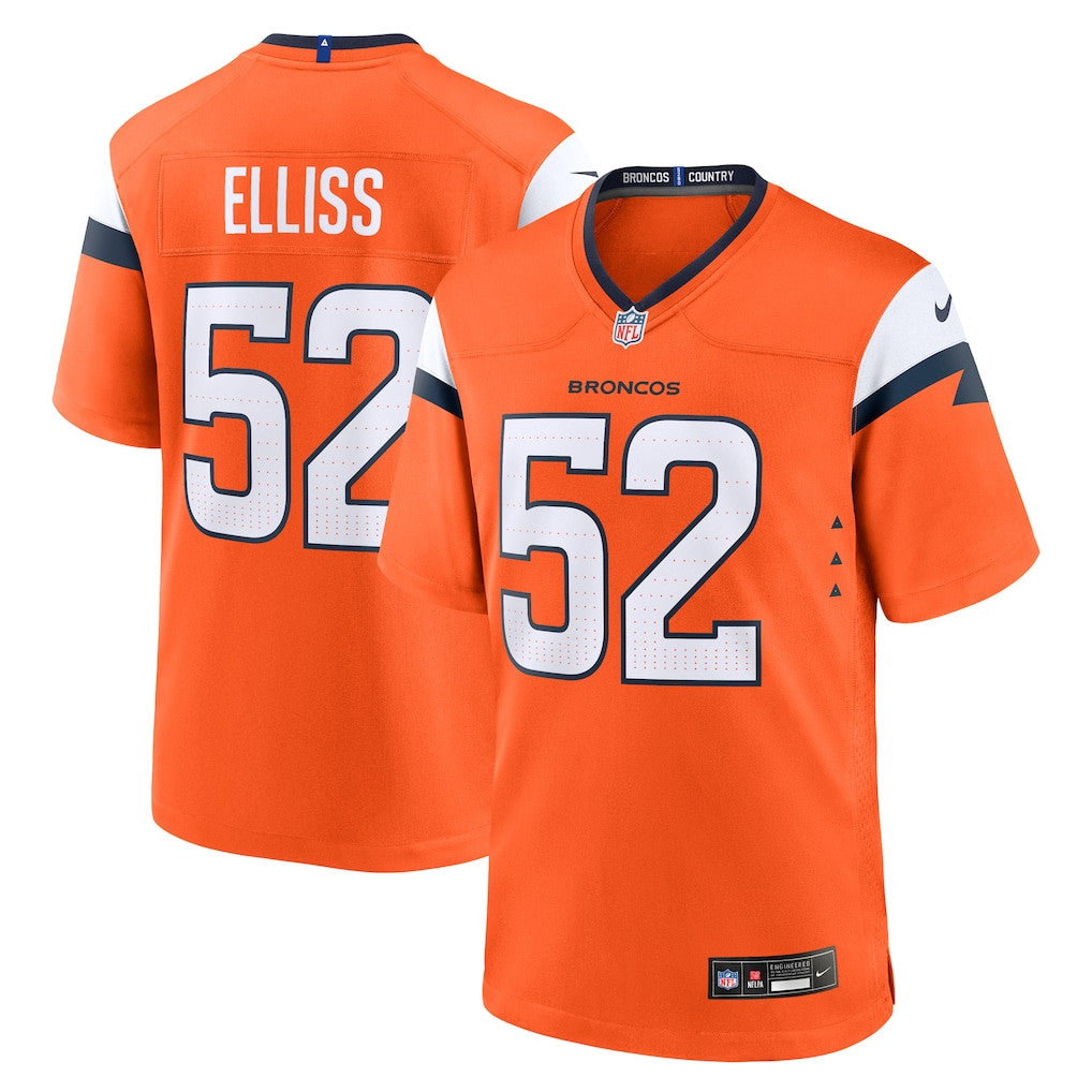 Jonah Elliss 52 Denver Broncos Team Game Men Jersey - Orange