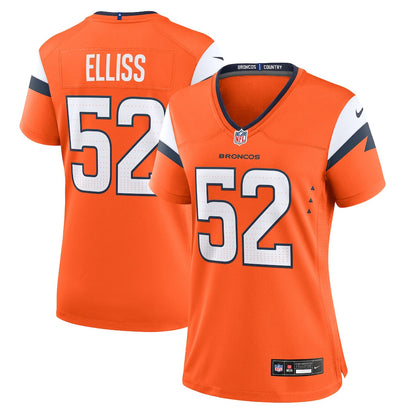 Jonah Elliss 52 Denver Broncos Women's Team Game Jersey - Orange