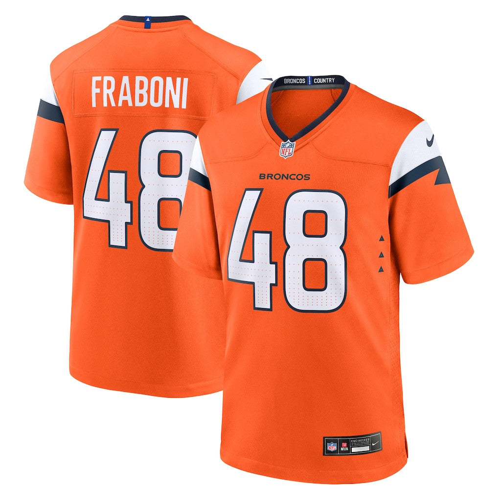 Mitchell Fraboni 48 Denver Broncos Team Game Men Jersey - Orange