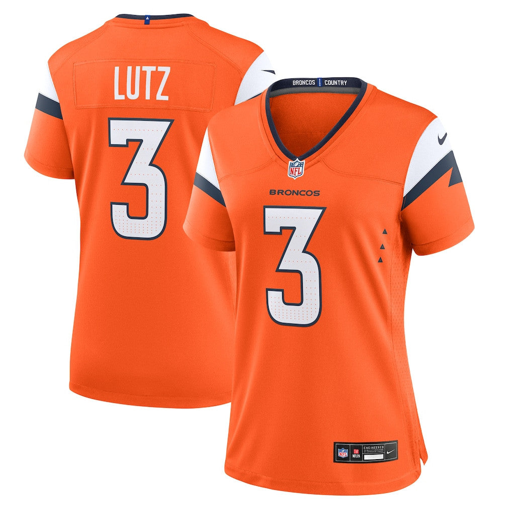 Wil Lutz 3 Denver Broncos Women's Team Game Jersey - Orange
