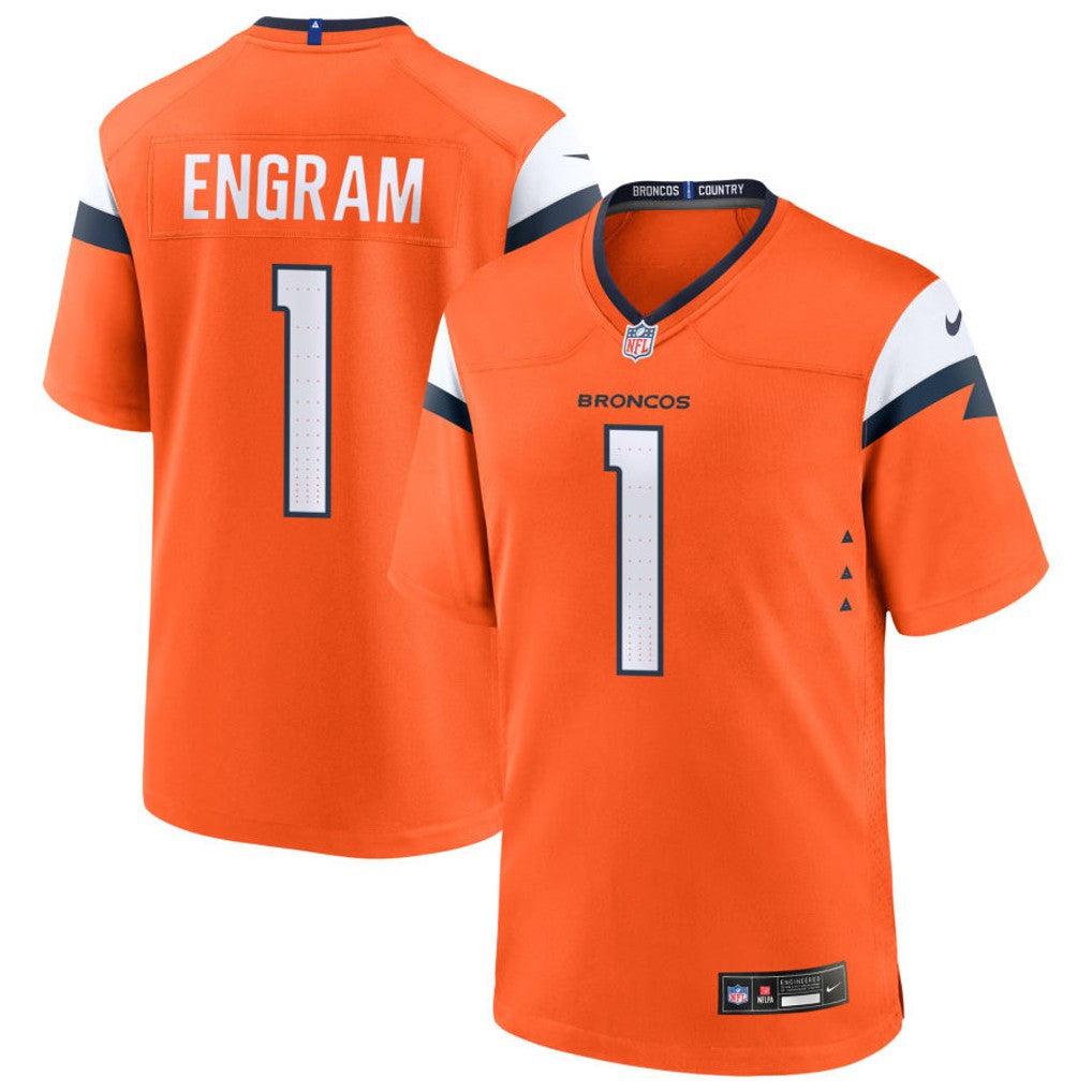 Evan Engram 1 Denver Broncos Team Game Men Jersey - Orange