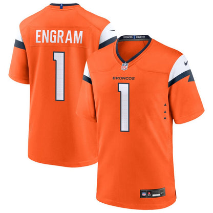 Evan Engram 1 Denver Broncos Team Game Men Jersey - Orange