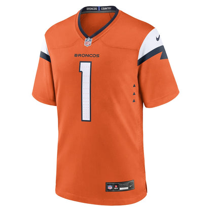 Evan Engram 1 Denver Broncos Team Game Men Jersey - Orange