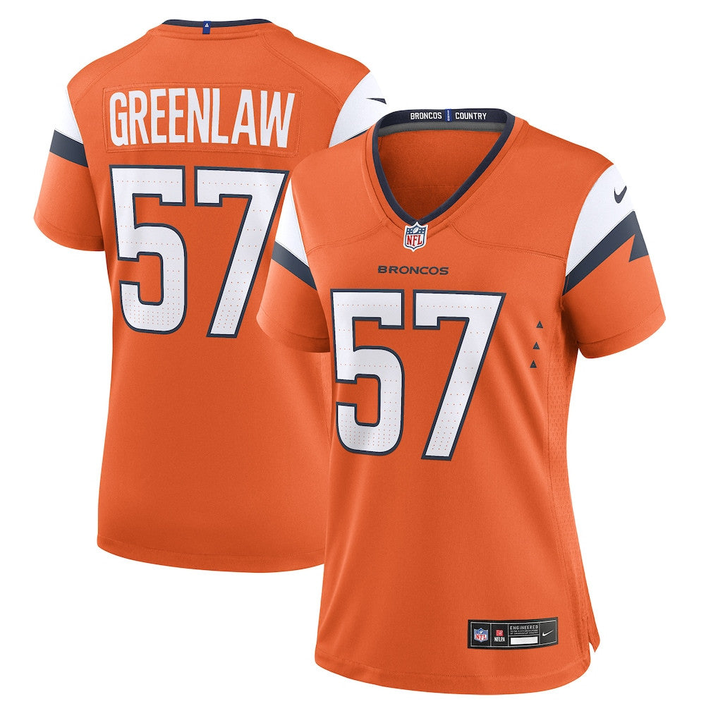 Dre Greenlaw 57 Denver Broncos Women's Team Game Jersey - Orange