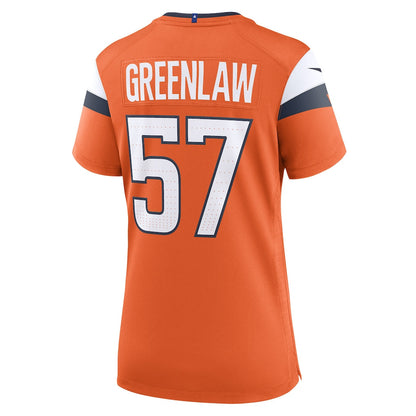 Dre Greenlaw 57 Denver Broncos Women's Team Game Jersey - Orange