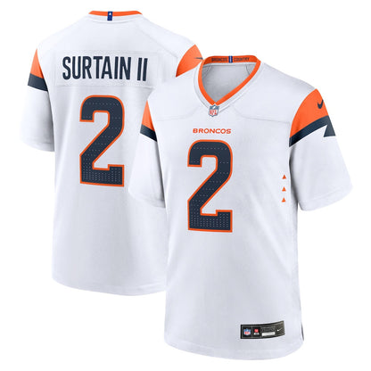 Patrick Surtain II 2 Denver Broncos Team Game Men Jersey - White