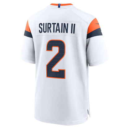 Patrick Surtain II 2 Denver Broncos Team Game Men Jersey - White