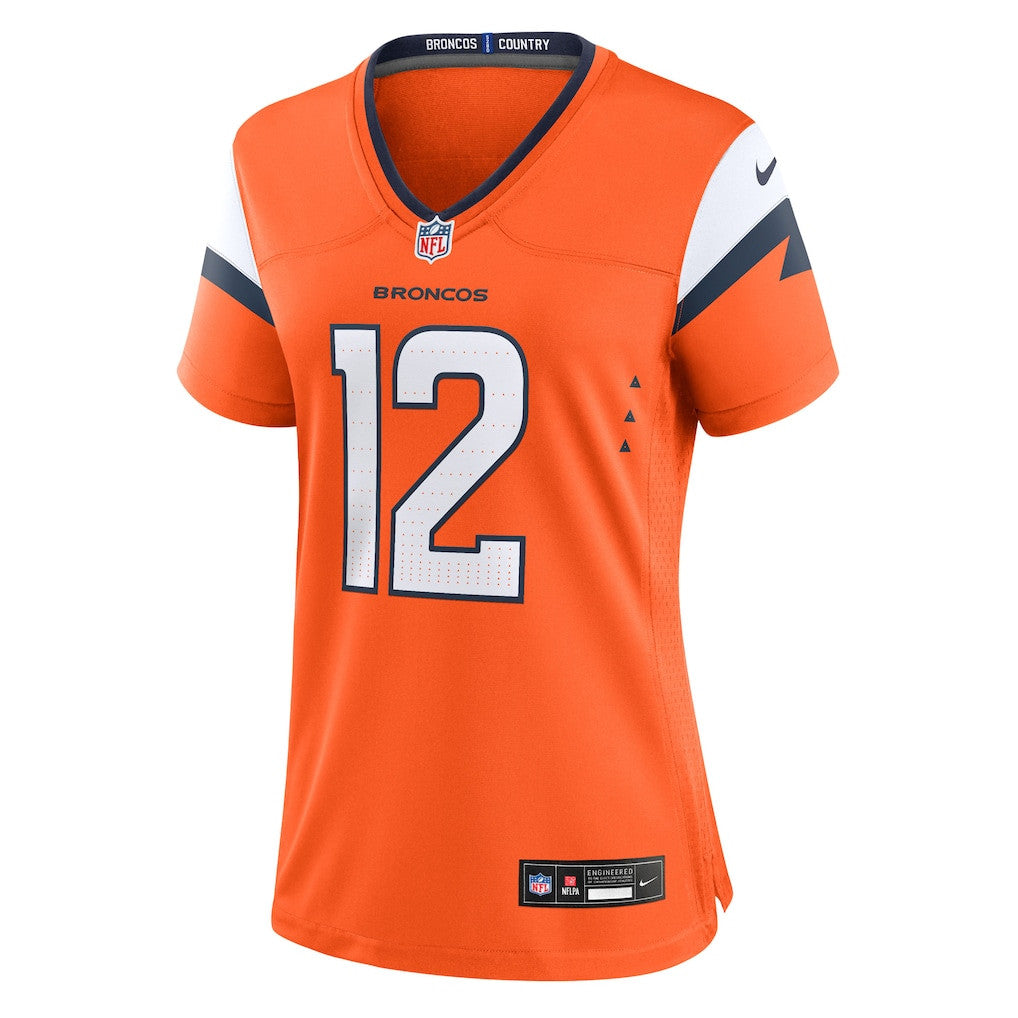 RJ Harvey 12 Denver Broncos Women's Team Game Jersey - Orange