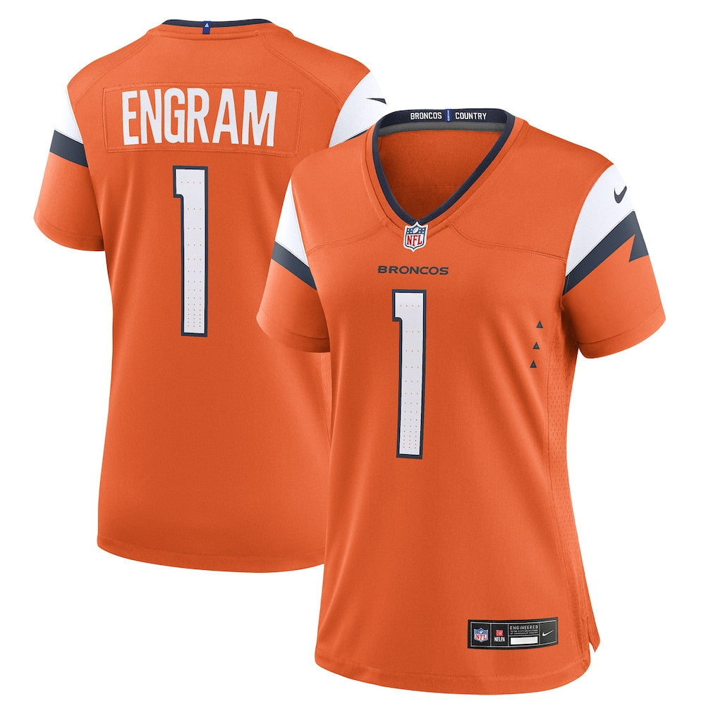Evan Engram 1 Denver Broncos Women's Team Game Jersey - Orange