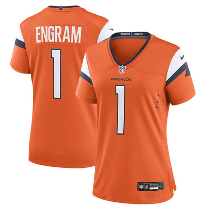 Evan Engram 1 Denver Broncos Women's Team Game Jersey - Orange