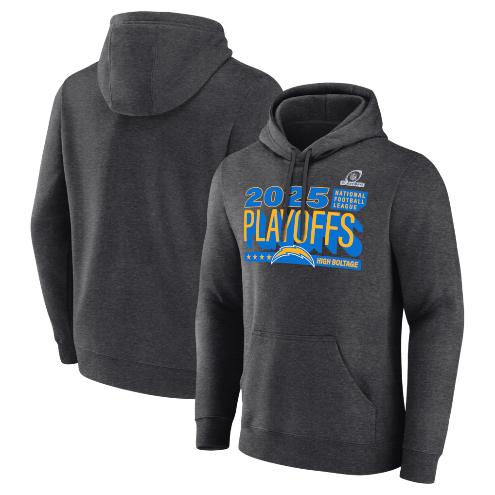 Los Angeles Chargers 2025 Playoffs Ready Hoodie - Heather Charcoal