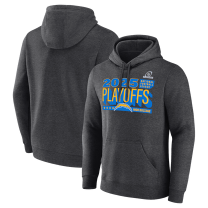 Los Angeles Chargers 2025 Playoffs Ready Hoodie - Heather Charcoal