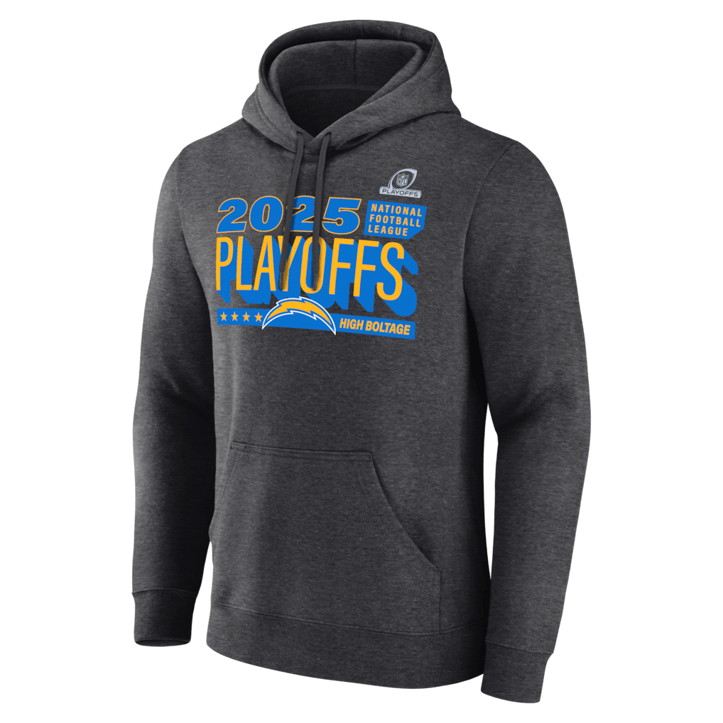 Los Angeles Chargers 2025 Playoffs Ready Hoodie - Heather Charcoal