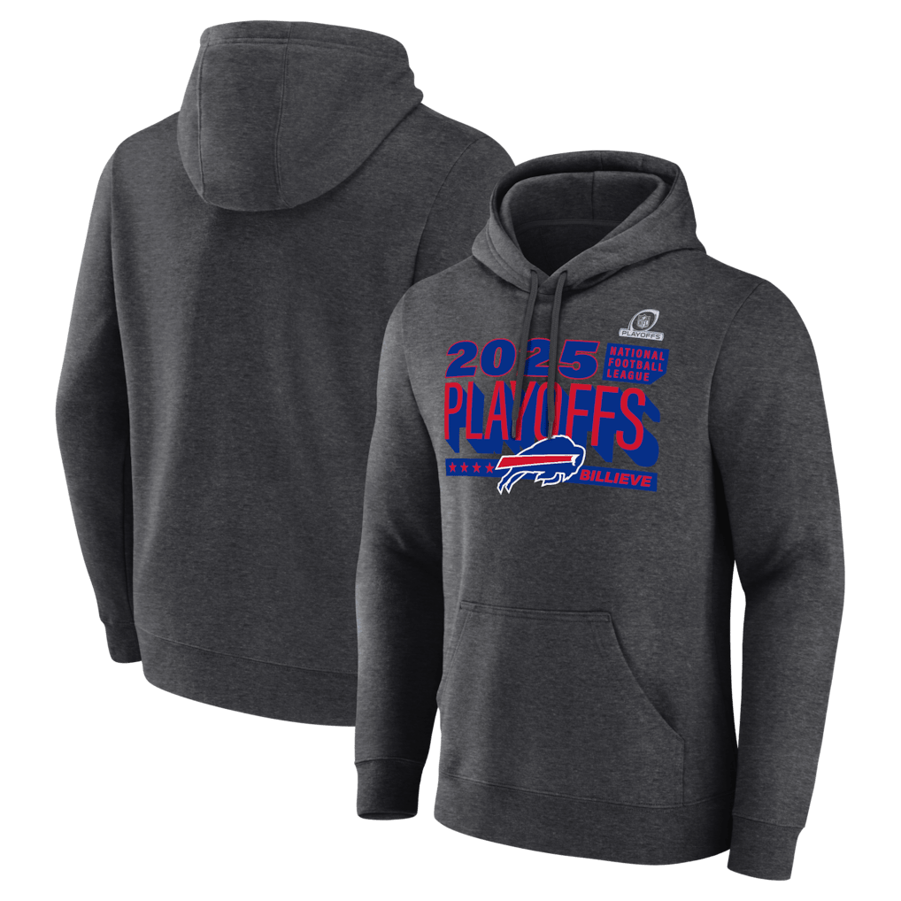 Buffalo Bills 2025 Playoffs Ready Hoodie - Heather Charcoal