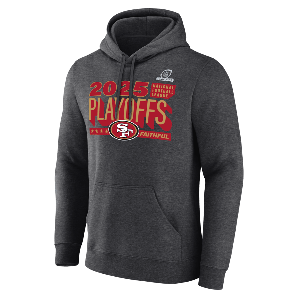 San Francisco 49ers 2025 Playoffs Ready Hoodie - Heather Charcoal