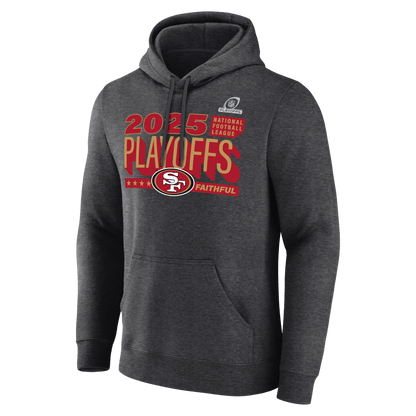 San Francisco 49ers 2025 Playoffs Ready Hoodie - Heather Charcoal