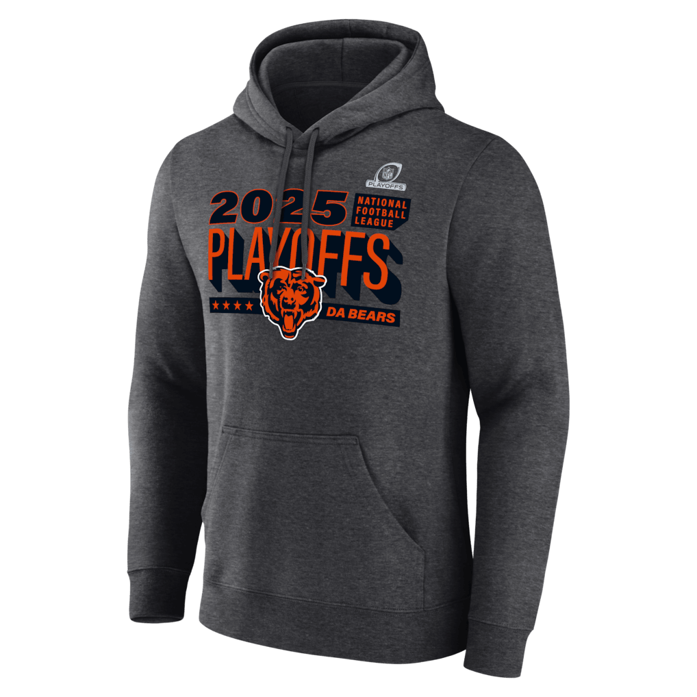Chicago Bears 2025 Playoffs Ready Hoodie - Heather Charcoal