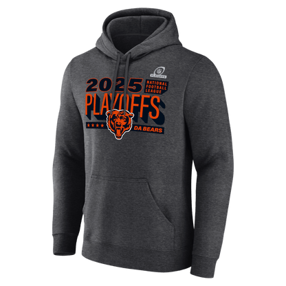 Chicago Bears 2025 Playoffs Ready Hoodie - Heather Charcoal