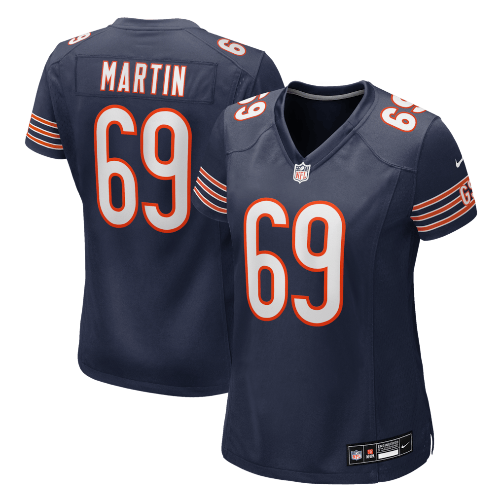 Jeremiah Martin 69 Chicago Bears Women's Team Game Jersey - Navy